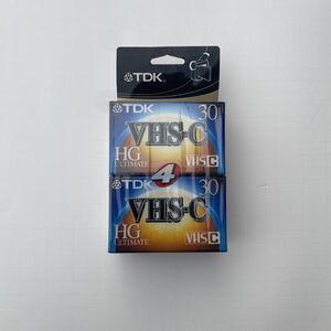 TDK VHS-C HG Ultimate TC-30 4 Pack Blank Videocassettes Tapes NEW